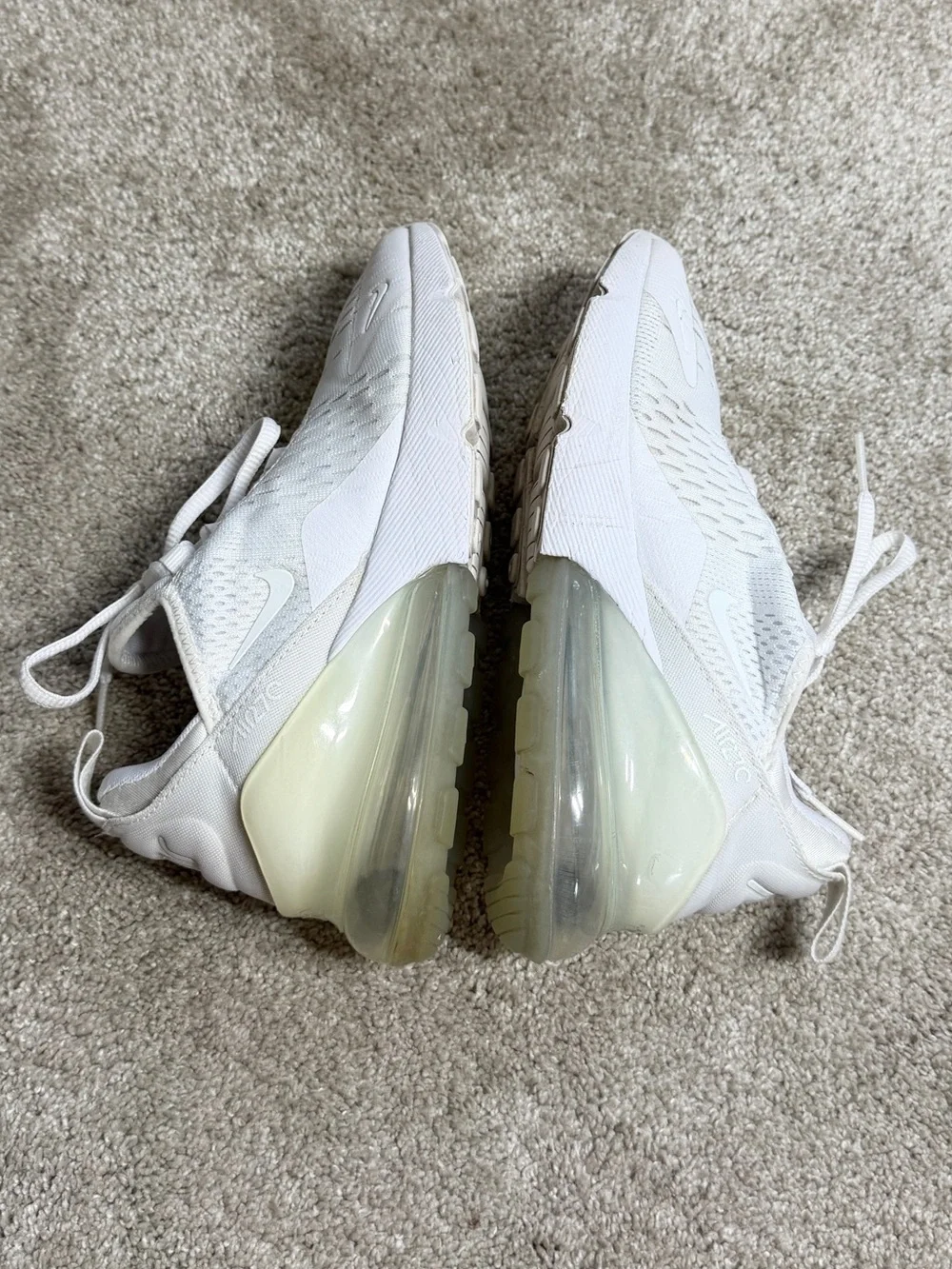 Nike Kids Youth Air Max 270 Trainers Sneaker Shoes in White 4Y